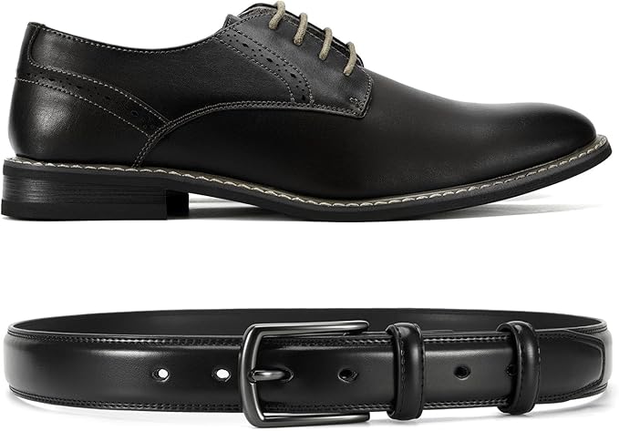 CHAOREN Leather Dress Belt Men 2 Pack - 1 3/8" Mens Belts for Work Business Casual Jeans