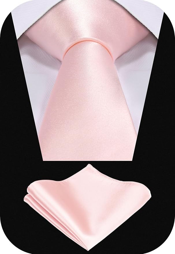 TIE G 5pcs Tie Set in WHITE OR BLACK GIFT BOX: Solid Color Necktie, Satin Bow Tie, Pocket Square, Lapel, Cuff Links