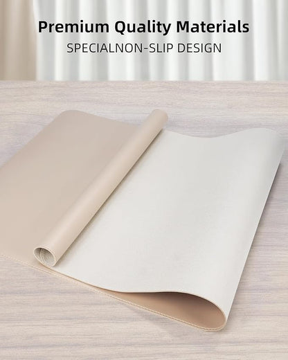 Extra Large Desk Mat - 48"x 24" Non-Slip Desk Pad for Office and Home - Ideal for Large Mouse Pad and Desk Mats on Top of Desks(Beige)