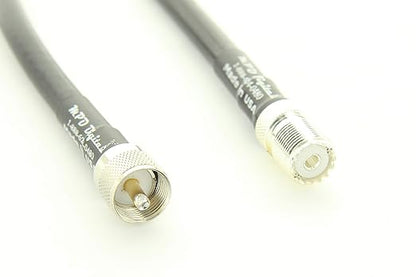 MPD Digital MPD-400 / LMR400 Black Super Flex Dual Shielded ULL 50 ohm RF Coax Scanner Ham CB Antenna Extension Coax Cable with UHF PL259 to SO239 Connectors, 10FT