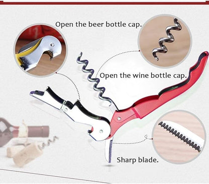 RECUTMS 12 Packs Corkscrew Wine Opener Stainless Steel Fold Beer or Bottle Opener Serrated Foil Cutter,Perfect for Bars,Restaurants,Family,Company Party (12 Color)