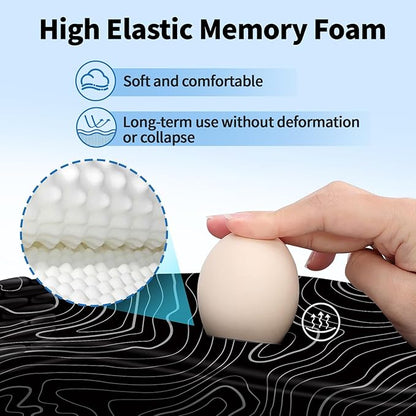 YIWEI Ergonomic Mouse Pad with Wrist Rest - Comfortable Office Mousepad with Memory Foam Wrist Support for Carpal Tunnel Relief, Mouse Pads with Non-Slip Base for Gaming and Home (Topographic Map)