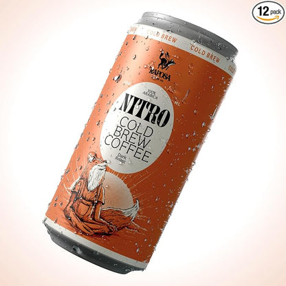 Raposa Nitro Cold Brew Ready to Drink Coffee 250ml - 8.45oz - Dairy Free - Cold brew ready to drink, Non GMO, No Artificial Anything - 225mg Caffeine (Classic Dark Roast (12 Pack))