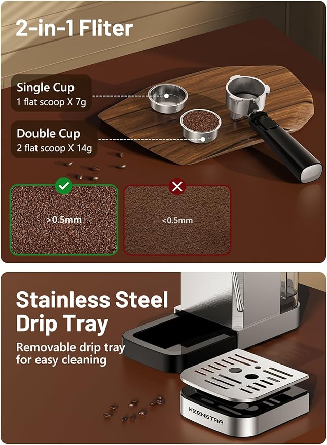 20Bar Espresso Machine with Rapid Cold Brew, Hot & Iced Coffee Makers, Stainless Steel Espresso Maker with Milk Frother Steam Wand, Touch Screen with Water Tank for Latte, Cappuccino, Gift