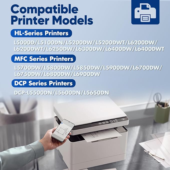 TN850 TN-850 TN820 High Yield Black Toner Cartridge Replacement for Brother TN-850 TN850 TN820 TN880 Compatible with MFC-L5705DW MFC-L5800DW MFC-L5850DW HL-L6200DW HL-L5200DW Printers