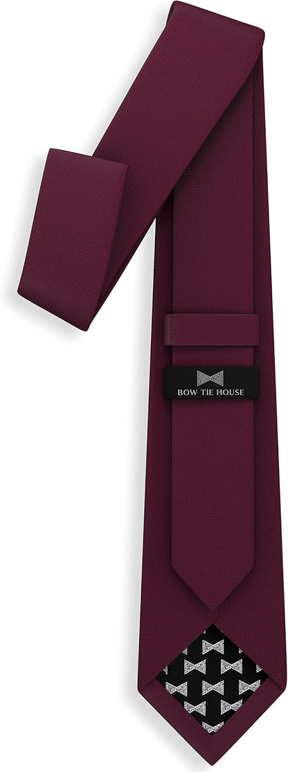 Men's Oxford Matt Neckties Solid Color for Adults Tuxedo Classic Design, by Bow Tie Hosue