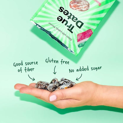 True Dates Candy Dates - Sour Watermelon - Dates With Candy Flavor, Vegan, No Added Sugar, Gluten Free - 3.5oz Bags (4 Pack)