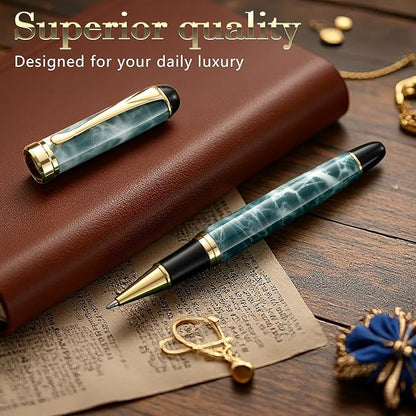 Luxury Ballpoint Pens Black Ink 0.5mm Medium Point Work Pen Smooth Writing,Elegant Fancy Nice Gift Pen Set for Signature Executive Business Office Supplies - Gift Boxed with Extra Refills