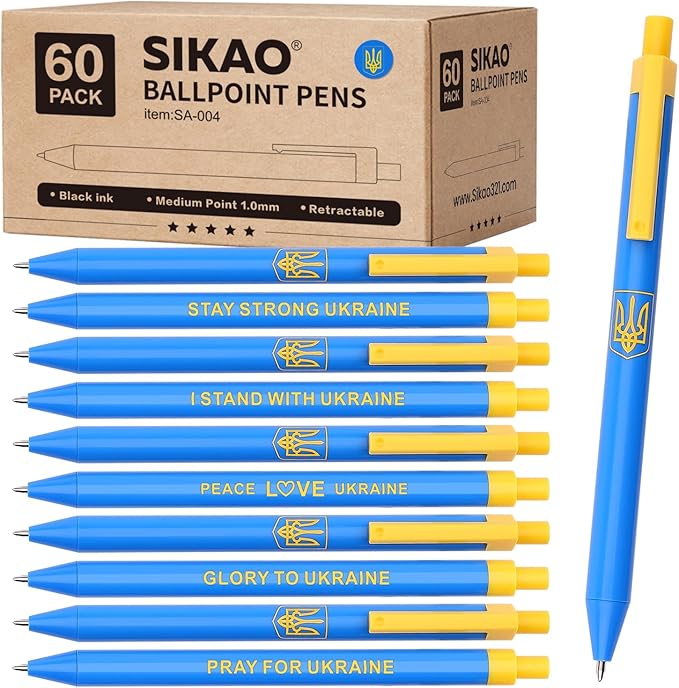 Black Pens | 60 Pack Retractable Ballpoint Pens Multipack