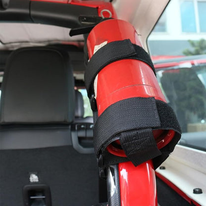 Universal Fire Extinguisher Straps Adjustable Roll Bar Mount 3 lb Fire Extinguisher Holder for Boat Wrangler Car Truck UTV Vehicles Roll Cage Interior Accessories Home Office,Black Strap Only