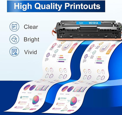 218A Toner Cartridges 4 Pack (with Chip) 3301fdw Replacement for HP 218A 218X Work for HP Color Laserjet Pro MFP 3301fdw 3201dw 3301sdw 3301cdw Printer High Yield Ink W2180A W2180X (4 Pack, B/C/Y/M)