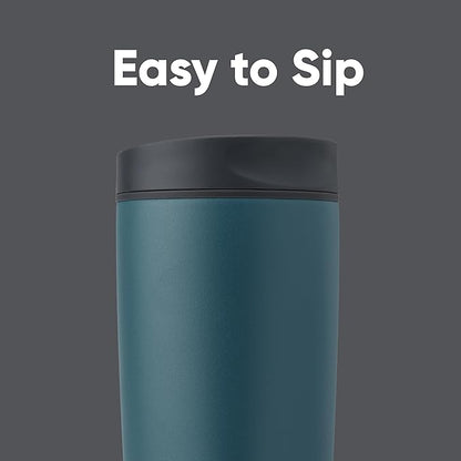 Owala SmoothSip Slider Insulated Stainless Steel Coffee Tumbler,Reusable Iced Coffee Cup,Hot-Coffee Travel Mug,BPA Free 20 oz,Grey/Blue (High Dive),(Pack of 8)