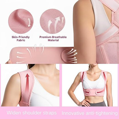 Back Brace Posture Corrector for Women - Adjustable Upper Posture Support Bras for Neck Shoulder Back Straightener - Comfortable Posture Corrector Invisilite Hunchback Slouching Under Clothes (Small)