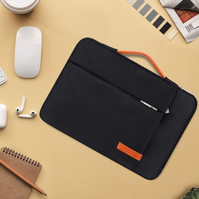 Lacdo 360° Protective Laptop Sleeve Case for 13 inch New MacBook Air M4 A3240 2025, M3 A3113, M2 A2681, M1 A2337 | 13" MacBook Pro M2/M1 A2338 A2251 | 13" iPad Pro M5 / iPad Air M3 Computer Bag, Black