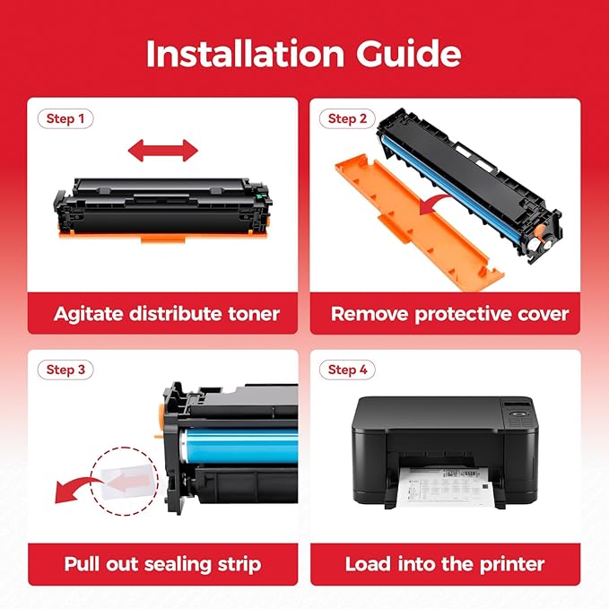218A Toner Cartridges Set with Chip 4-Pack 3301fdw Replacement for HP 218A W2180A W2181A W2182A W2183A 218X W2180X Compatible with HP Color Laserjet Pro MFP 3301cdw 3301sdw 3201dw Printers Ink Black