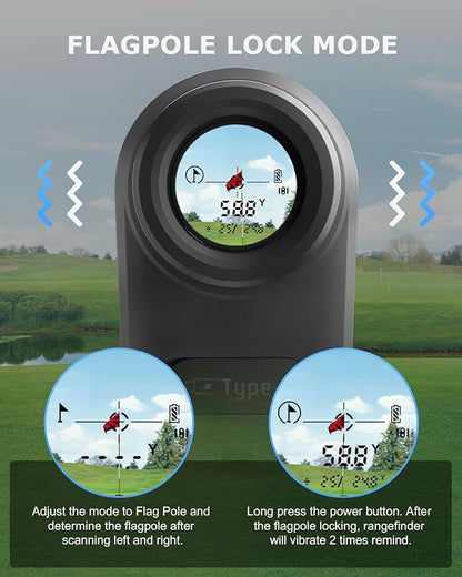 X1 Golf Rangefinder with Slope, Flagpole Lock and Vibration, 660/1100YDS Laser Rangefinder for Golfing & Hunting, Rechargeable Laser Range Finder Distance Measuring with High-Precision