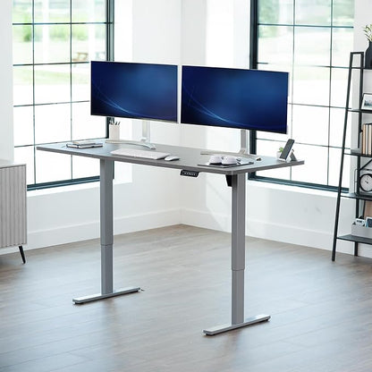 VIVO Electric 71 x 30 in Standing Desk, Memory Height Adjustment, 1B Series, Dark Gray Top Gray Frame, DESK-KIT-1G7G