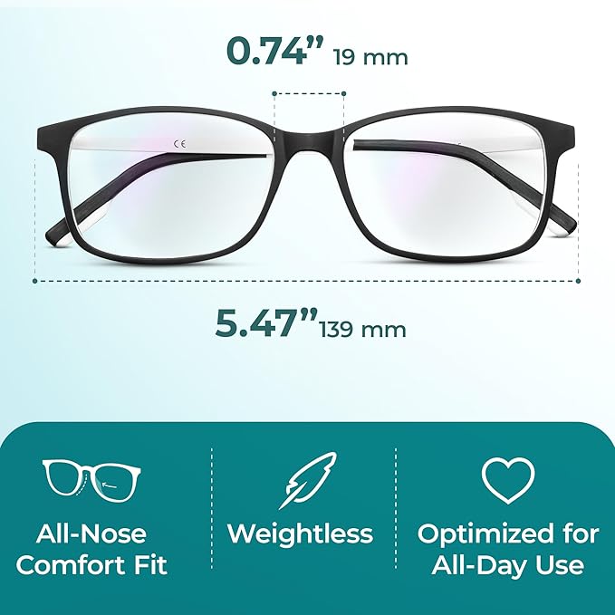 Prospek Blue Ray Reading Glasses, ARCTIC (+2.25 Diopters) For Women and Men, High Optical Quality Lenses