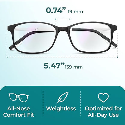 Prospek Blue Ray Reading Glasses, ARCTIC (+2.25 Diopters) For Women and Men, High Optical Quality Lenses