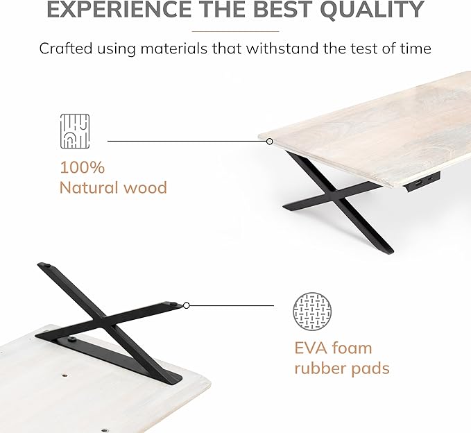 Anji Mountain Monitor Stand - Desktop Organizer & Laptop Riser, Ergonomic Monitor Riser, Space-Saving Monitor Stand for Desk, Durable Construction, Easy Assembly, Ideal for Home & Office,Black