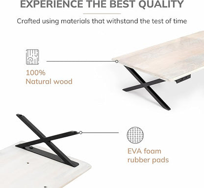 Anji Mountain Monitor Stand - Desktop Organizer & Laptop Riser, Ergonomic Monitor Riser, Space-Saving Monitor Stand for Desk, Durable Construction, Easy Assembly, Ideal for Home & Office,Black
