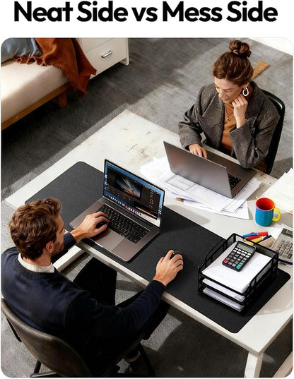 YSAGi Leather Desk Protector, Office Mat, Large Mouse Mat, Non-Slip PU Leather Blotter, Laptop Desk Pad, Waterproof Writing Pad for Office and Home (Black, 47.2" x 23.6")