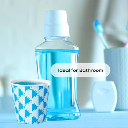 [500Pack ] 3 oz Paper Cups, Small Mouthwash Cups, Disposable Bathroom Cups, Paper Cups for Party, Picnic, BBQ, Travel, and Event, Assorted Blue Pattern