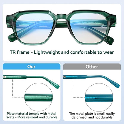 Dollger Blue Light Glasses for Women Men Computer Glasses Square Blue Light Blocking Glasses