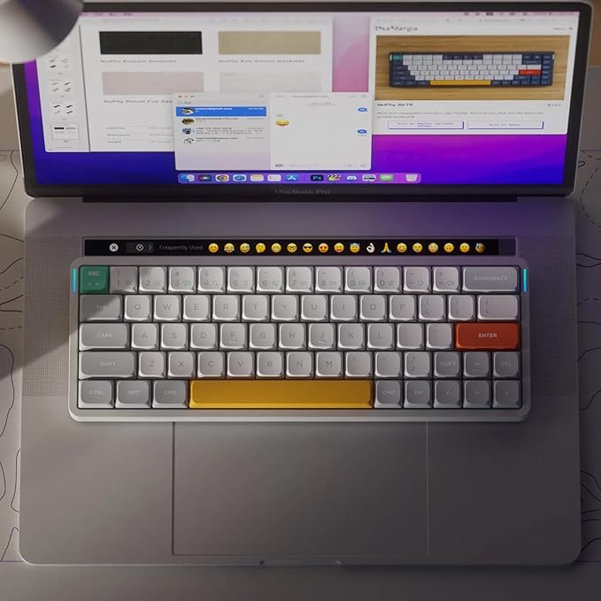 nuphy Air60 V2 Portable Wireless Keyboard 60% Low Profile Mechanical Keyboard Support QMK/VIA Compatible with Windows/mac OS/Linux Supports Bluetooth 5.1/2.4GHz/USB-C White-Gateron Brown Switch