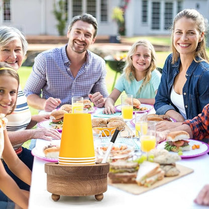 GEMLORD Wooden Cup Holder with Marker Slot, Disposable Cup Holder, Paper Cup Dispenser for Party Decoration Bathroom Kitchen Showers, Weddings & Events