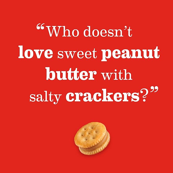 RITZ Bits Peanut Butter Sandwich Crackers, Bulk Lunch Snacks, 40 Snack Packs (4 Boxes)