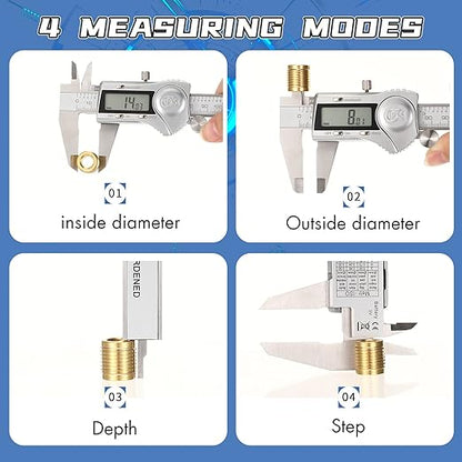 Electronic Digital Calipers, inch and Millimeter Conversion,LCD Screen displays 0-6" Caliper Measuring Tool, Automatic Shutdown, Suitable for DIY/Jewelry Measurement (150mm inch/mm/Fraction)