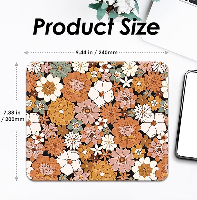 Square Mouse Pad with Stitched Edge, Premium Mousepad Washable Cloth. Computer Mouse Pad with Non-Slip Rubber Base, Mouse Pads for Computers Laptop Mouse 9.25x7.75x0.12 inch-Bohemia