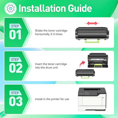 56F1000 Toner Cartridge Black Compatible with Lexmark 56F1000 56F000G Toner Replacement for Lexmark MS321 MS421 MS521 MS621 MX521 MX522 MX622 MS622 MX321 MX421 Laser Printer Ink dn dw de adn adw adhe