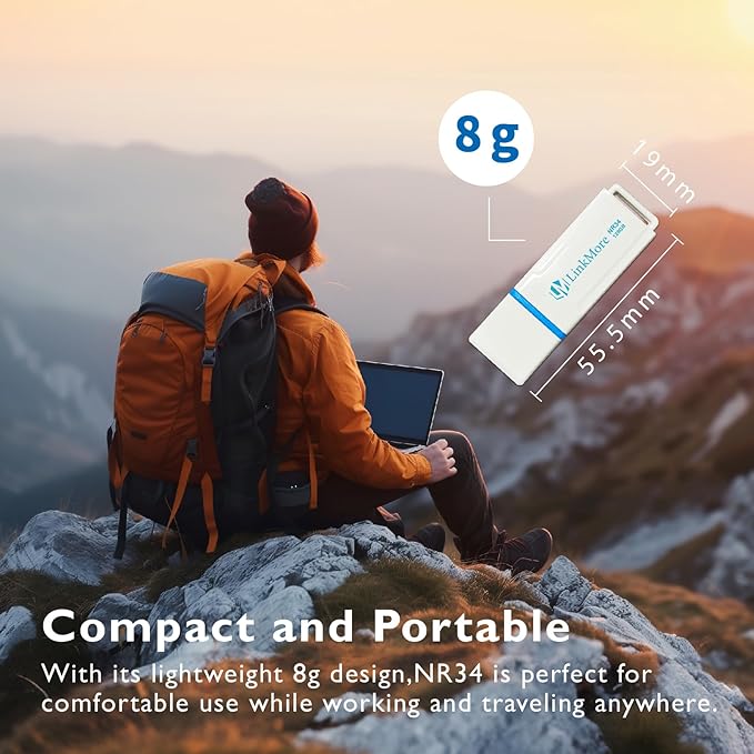 LinkMore 128GB (5 Pack) NR34 128GB USB Flash Drive 5-Pack – USB 3.2 Memory Stick with Keychain Loop, Plastic Capless Thumb Drive up to 120MB/s Read, 60MB/s Write – Plug & Play for PC, Mac, TV, Car