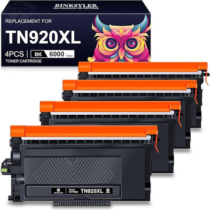 4-Pack TN920 TN920XL Toner for Brother Printer HL-L6210DWT HL-L5710DN HL-L5210DW High Yield (4X Black)