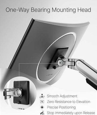 monTEK Deluxe Monitor Arm for 17 to 40 Inch Curved Screens with Cable Management Aluminum Fully Adjustable Single Monitor Arm with Clamp/Grommet, Quick Release Plate,75x75/100x100 VESA, MA1008SL