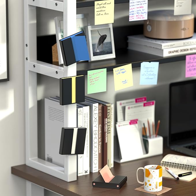 2 Pcs Sticky Note Dispenser, Magnetic Sticky Note Holder for Post It Notes, 3 x 3 Inch Sticky Note Organizer for Office Home Classroom, Black