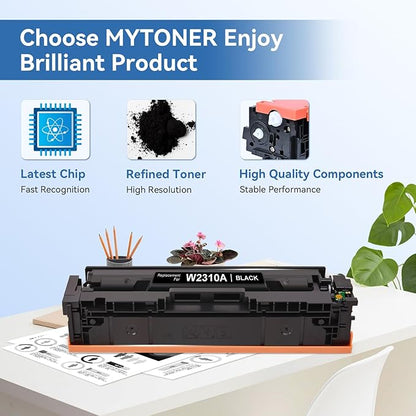 MYTONER 215A Black Toner Cartridge (with Chip) Compatible Replacement for HP 215A W2310A Toner Cartridge for Color Pro MFP M183fw M182nw M182n Pro M155a M155nw Printer (2 Pack)