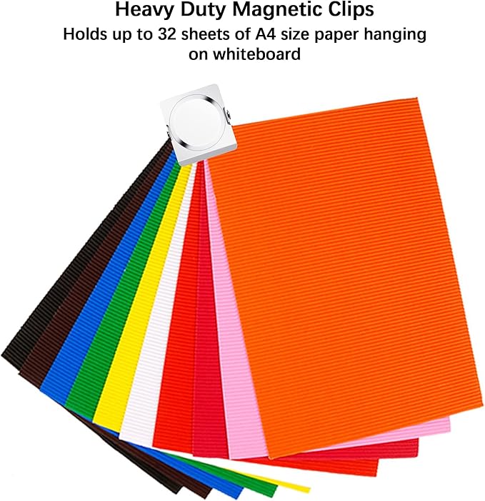 Magnetic Clips, 2.12 inches Heavy Duty Metal Magnet Clips for Hanging, 6 Pack Extra Strong Large Magnetic Clip for Whiteboard, Classroom, Office