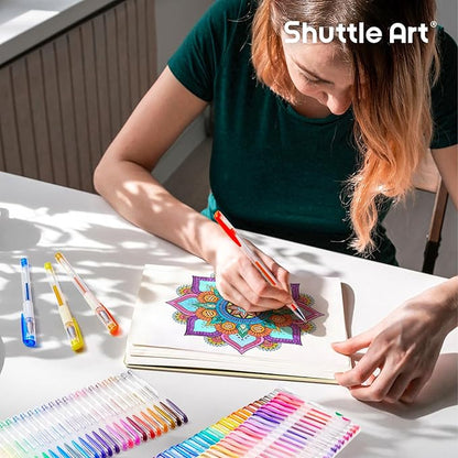 Shuttle Art 260 Pack Gel Pens Set, 130 Colors with 130 Refills for Adults Coloring Books Drawing Crafts Scrapbooking Journaling
