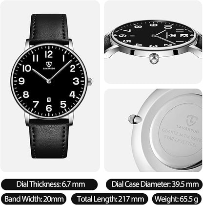 BEN NEVIS Watch, Mens Watch, Minimalist Fashion Simple Wrist Watch Analog Date with Leather Strap