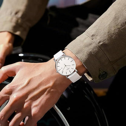 BUREI Men Wrist Watches Fashion Minimalist Analog Quartz Waterproof Watches for Men
