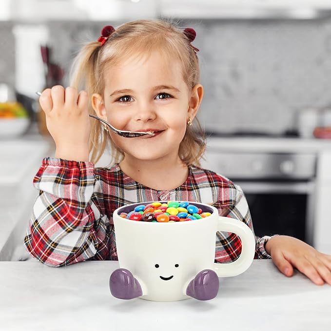Coffee Mugs,Cute funny Mug For Women, 380ml Unique Ceramic Coffee Tea Cups, Office Mug Gift (violet)