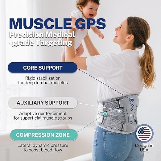 Back Brace for Women Men, Slim Fit & Lightweight, Wear Under Clothes, Reinforced 3D Lumbar Support Pad, for Lower Back Pain Relief, Sciatica, Posture, Lifting, Size L