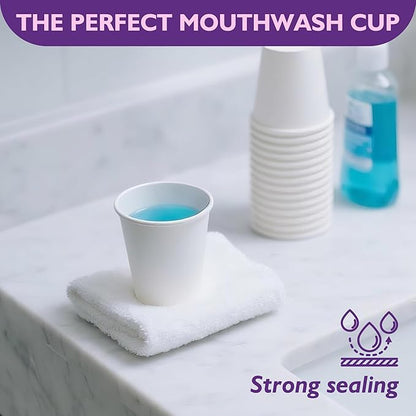 3 oz Disposable Paper Cups, Mouthwash Cups, Small Coffee Cups for Bathroom Rinsing, Mini Water Drinking Cups for Espresso, Samples, 200 Pack