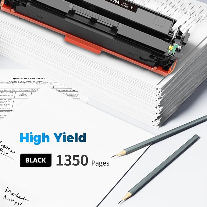206A Black Toner Cartridges (with Chip) Compatible for HP 206A Black Toner Cartridges W2110X W2110A for Pro MFP M283fdw M283cdw M255dw M283 M255 M282 Printer ( 2 Pack )