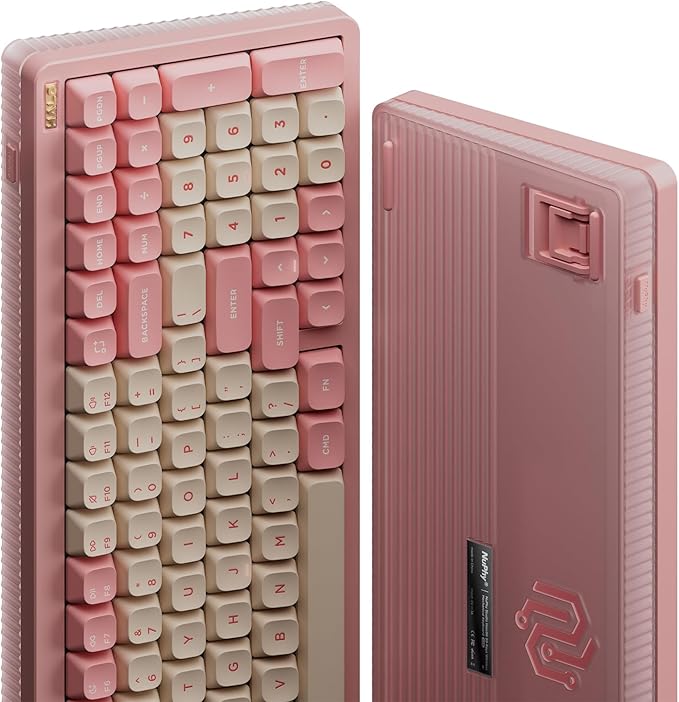 nuphy Halo96 V2 Wireless Keyboard,Gasket Structure,96% Hot Swappable Gaming Keyboard, 99 Kyes RGB Backlit Mechanical Keyboard, Support QMK/VIA,Bluetooth/USB-C/2.4GHz-Pink,Raspberry Switches(46gf)
