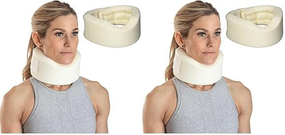 Sammons Preston Universal Contour Cervical Brace,Adjustable Hook and Loop Closure,For Neck Strain,Injury,or Post-Op Surgery,Relieves Neck Pain and Spine Pressure,Cream Color,2” High,(Pack of 2)