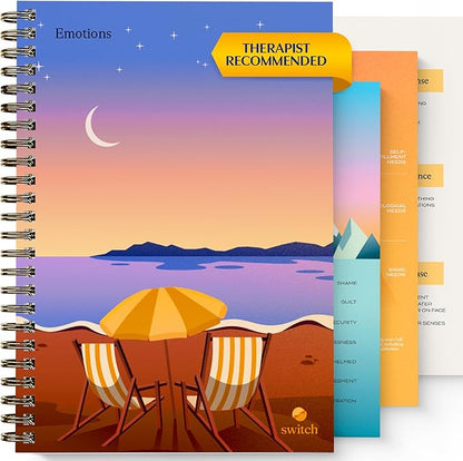 Switch Research Emotions Journal - Self Care Journal - Psychologist-Backed Manifestation Journal - Therapist Recommended Affirmation - Beautiful Self Care for Women - Size: A4